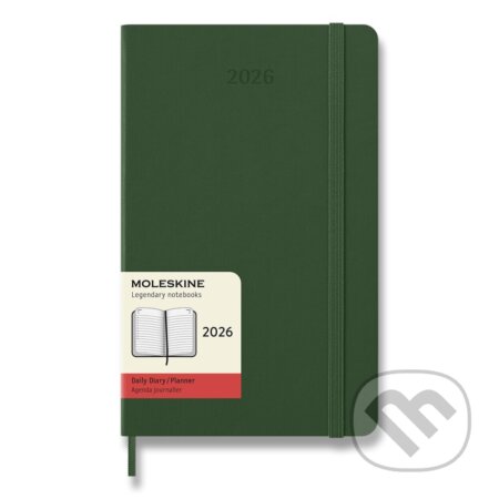 Moleskine 2026 - diář v tvrdých deskách - velikost L, denní, tmavě zelený