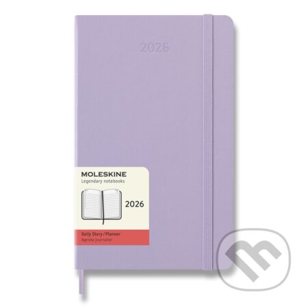 Moleskine 2026 - diář v tvrdých deskách - velikost L, denní, lila