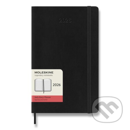 Moleskine 2026 - diář v měkkých deskách - velikost L, denní, černý