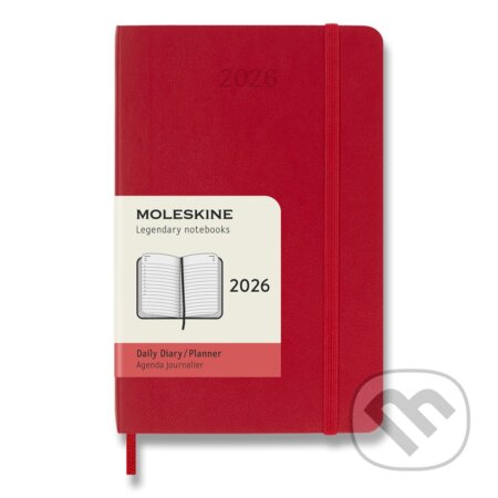 Moleskine 2026 - diář v měkkých deskách - velikost S, denní, červený