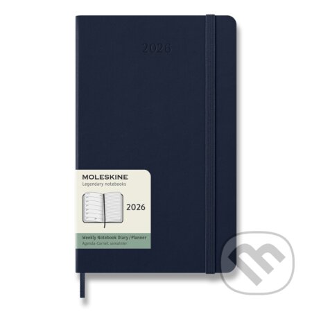 Moleskine 2026 - diář v tvrdých deskách - velikost L, týdenní, modrý