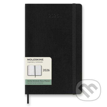 Moleskine 2026 - diář v měkkých deskách - velikost L, týdenní, černý