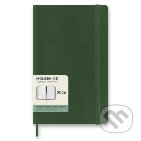 Moleskine 2026 - diář v měkkých deskách - velikost L, týdenní, tmavě zelený