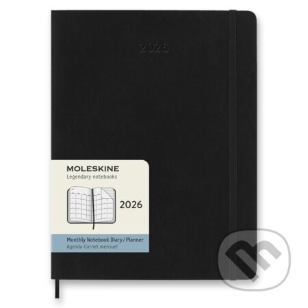 Diář Moleskine 2026 - měkké desky, XL, měsíční, černý