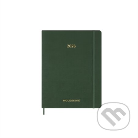 Moleskine Essential 2025-26 - 13měsíční diář v měkkých deskách - velikost XL, týdenní, tmavě zelený