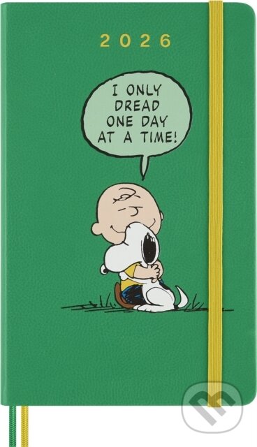 Diář Moleskine Peanuts 2026 tvrdé desky, L, denní, zelený