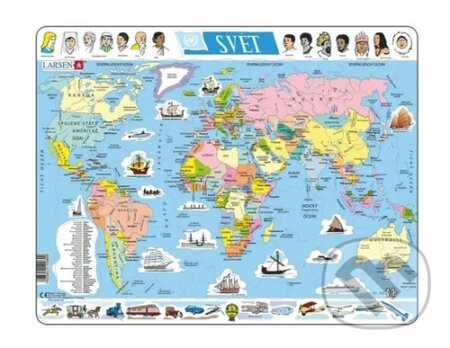 Puzzle: Puzzle Svět politická mapa 107 dílků (Larsen)