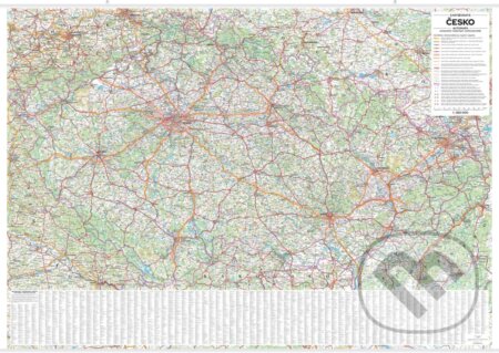 Česko - automapa nástěnná 1:360 000 s plastovými lištami