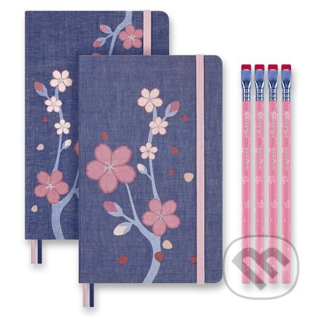 Sada Moleskine Sakura L, zápisníky, grafitové tužky