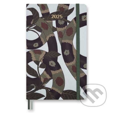 Diář Moleskine Snake Leaves 2026 tvrdé desky, L, týdenní, šedý
