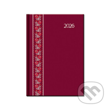 Denný diár FOLK EXTRA 2026 (červený) (Spektrum grafik)