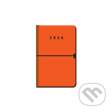 Mini diár CAPRI 2026 (oranžový) (12-mesačný, A6, týždenný, elastické zatváranie)