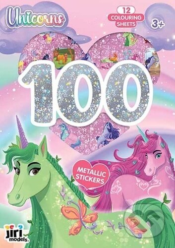 100 metalických samolepek s omalovánkovými listy: Jednorožci - kniha z kategorie Omalovánky, vystřihovánky, papír