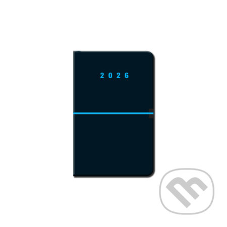 Mini diár CAPRI 2026 (čierny) (12-mesačný, A6, týždenný, elastické zatváranie)