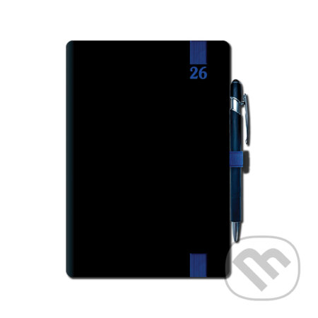 Týždenný diár ELASTIC 2026 (blue) (12-mesačný, A5, stĺpcový, elastické zatváranie, pútko na pero)