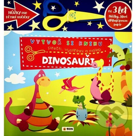 Vytvoř knihu Dinosauři - Přečti, vystřihni, nalep 3+