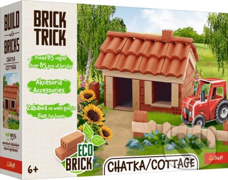 Trefl Brick Trick eco chata – stavebnice z pravých mini cihel (85 dílků)