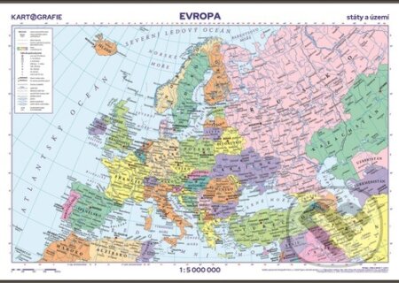 Evropa státy a území, školní nástěnná (1 : 5 000 000)