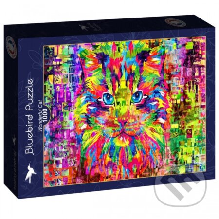 Puzzle Úžasne farebná mačka