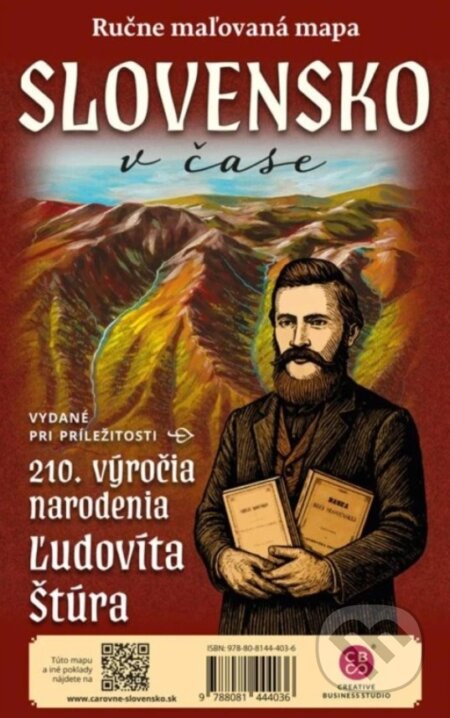 Slovensko v čase - ručne maľovaná mapa