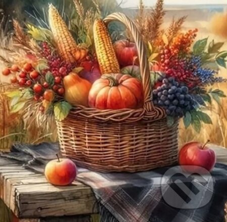 Diamantové malování Podzimní košík 30 × 40 cm