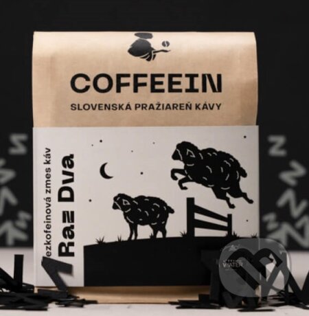 Kávy a čaje: Bezkofeínová káva: Raz–Dva espresso blend (COFFEEIN). COFFEEIN
