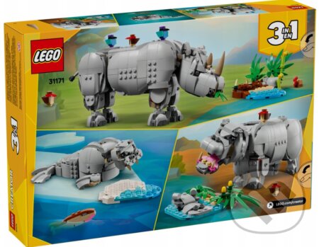 LEGO® Creator 3 v 1 31171 Divoké zvieratá: Majestátny nosorožec s vtákmi