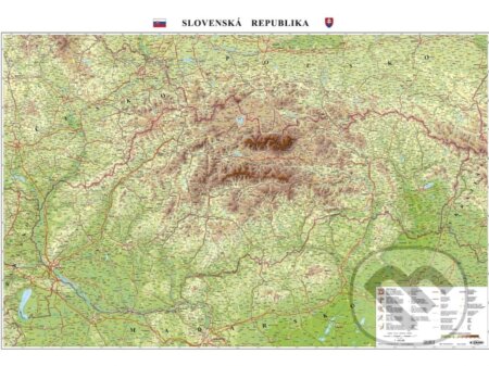 Slovensko - všeobecnozemepisná mapa 1: 400 000 (Nástenná mapa - lamino+ lišta)