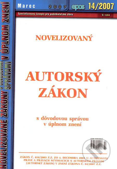 Novelizovaný Autorský zákon, Epos, 2007