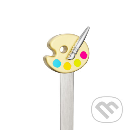 3D kovová zberateľská záložka – miniatúra – Maliarska paleta