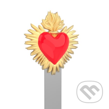 3D kovová zberateľská záložka – miniatúra – Ohnivé srdce