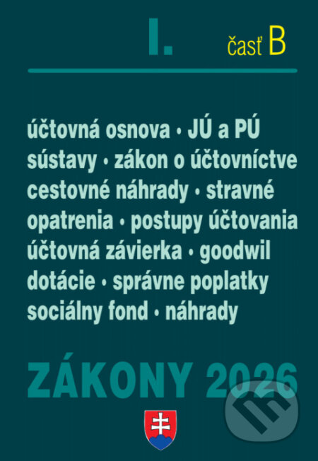 Zákony I/B – Účtovné zákony 2026 (Účtovníctvo, Cestovné náhrady, Poplatky) - kniha z kategorie Účetnictví a daně