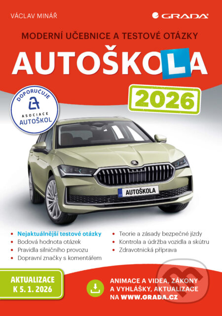E-kniha: Autoškola 2026 (Václav Minář). Grada, 2026