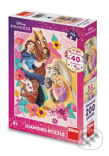 Puzzle diamond: Princezny se zvířátky - puzzle z kategorie 60 - 300 dílků