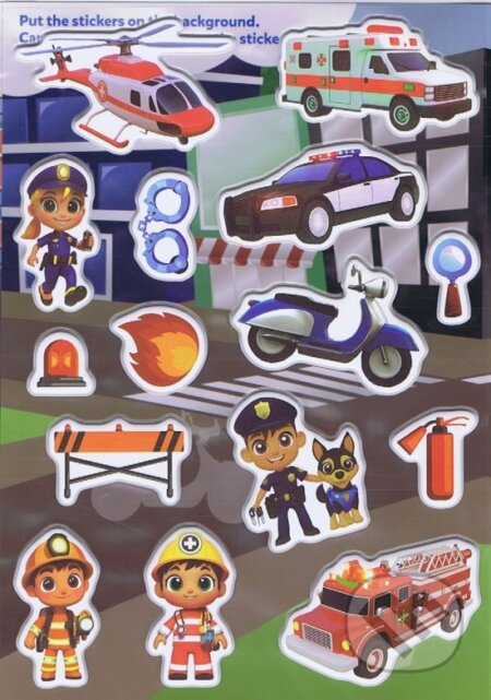 Svietiace 3D nálepky - Hasiči a policajti - kniha z kategorie Samolepky