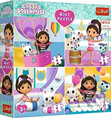 Trefl Puzzle 4v1 – Gabby's Dollhouse - puzzle z kategorie Maxi dílky