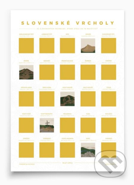 Stierací plagát Slovenské vrcholy