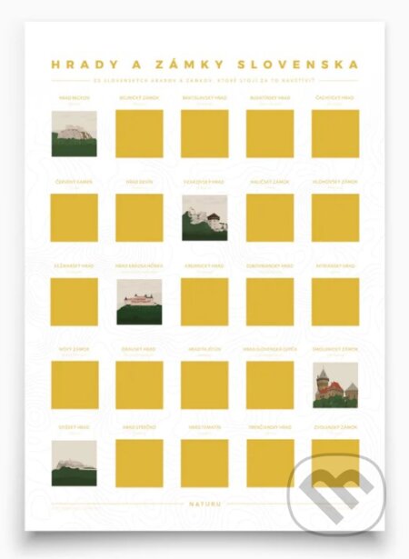 Stierací plagát TOP 25 hradov a zámkov