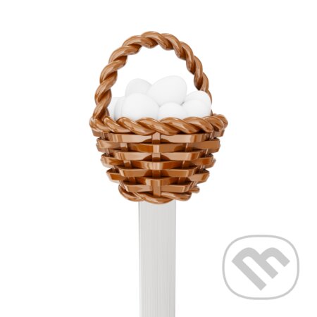 3D kovová zberateľská záložka – miniatúra – Košík s vajcami