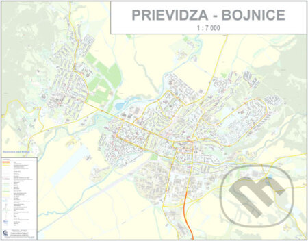 Nástenná mapa - Bojnice a Prievidza 1:5 000, MBKart