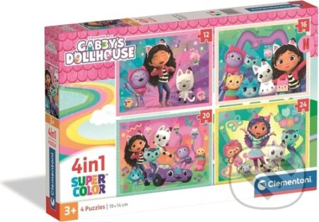 Puzzle Gábinin kouzelný domek 4v1 (12+16+20+24 dílků) - kniha z kategorie Společenské hry