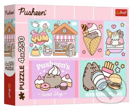 Puzzle: Puzzle Pusheen Seznamte se s Pusheen (4 x 250) (Trefl). Trefl, 2026
