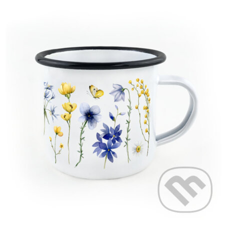 Smaltovaný hrnek Květinky