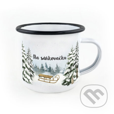 Smaltovaný hrnek Na sáňkovačku