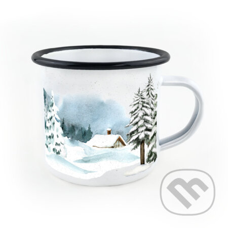 Smaltovaný hrnek Zimní krajina
