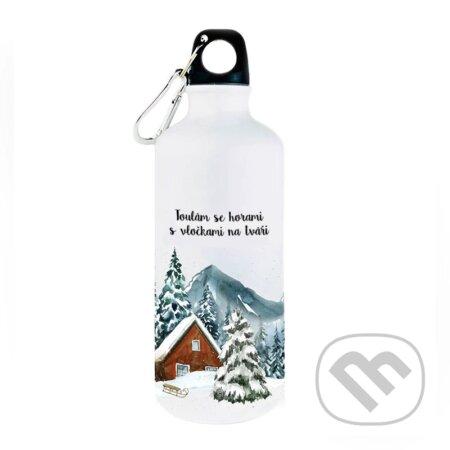 Turistická láhev Toulám se horami s vločkami na tváři