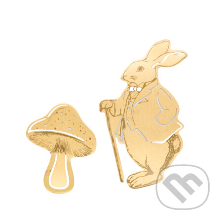 The Reading Room - Alica v krajine zázrakov - sada 2 mosadzných záložiek