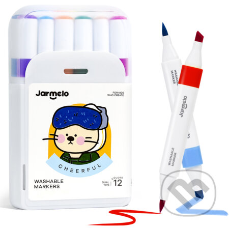 Obojstranné fixky s dvoma hrotmi v boxe 12 ks