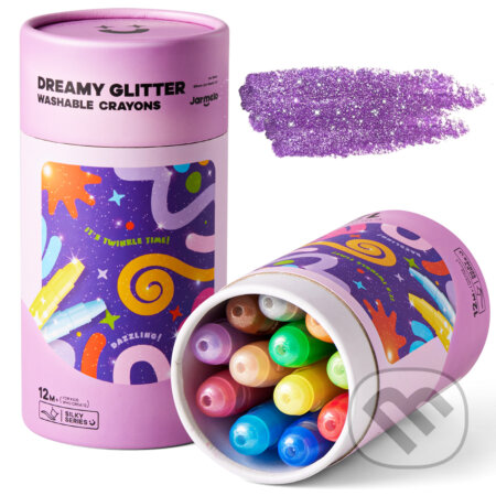 Jemné voskovky Umývateľné Glitter 12 ks