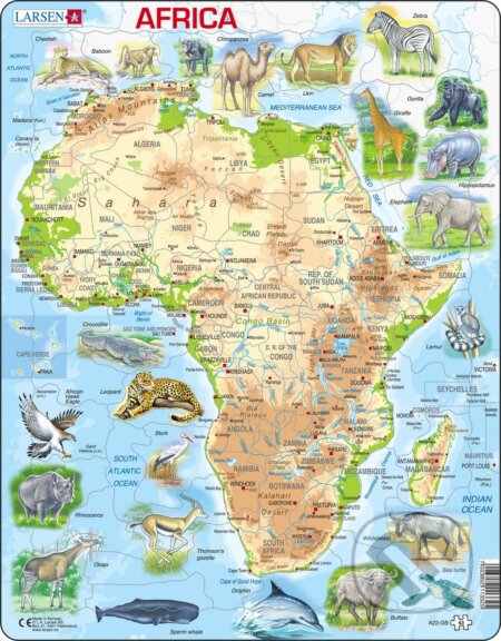 Afrika (A22-GB) - puzzle z kategorie Naučné puzzle